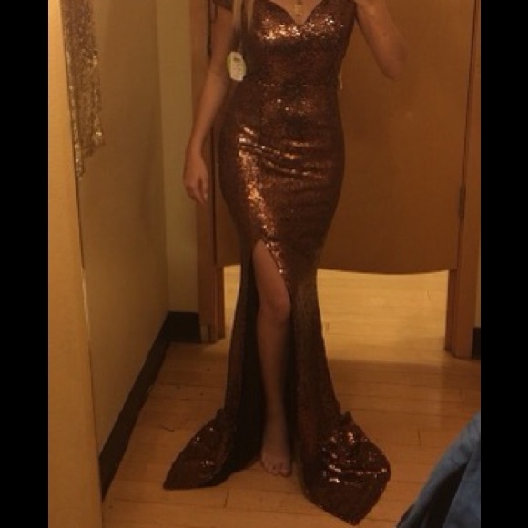 Cooper off shoulder full sequin formal dress - Picture 3 of 3